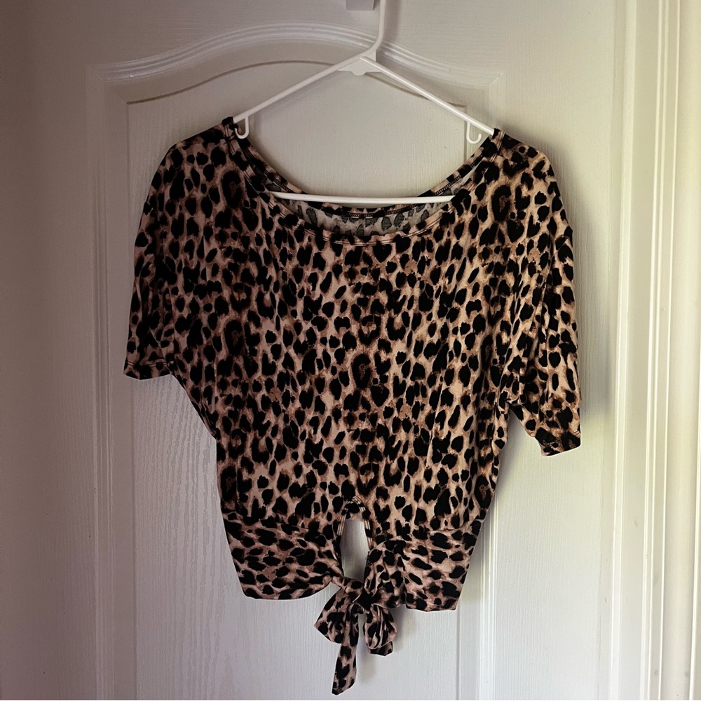 Victoria's Secret Leopard Print Twist Tie Crop Top